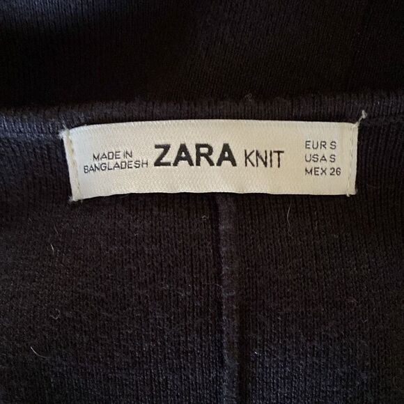 Zara Dress Black Mini Zip Front Faux Leather Accent Nwot Sz Sm - Picture 7 of 7